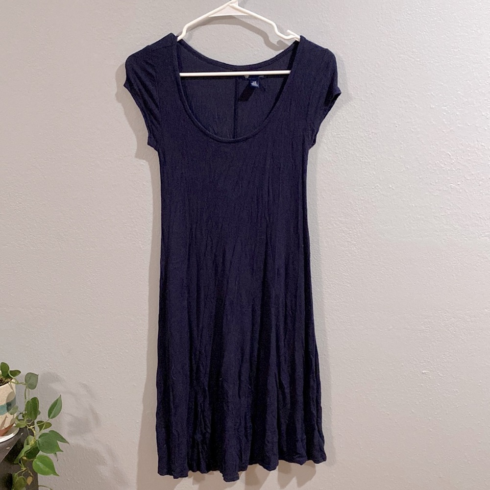 Cap Sleeve Gap Jersey Ribbed Knit Dress